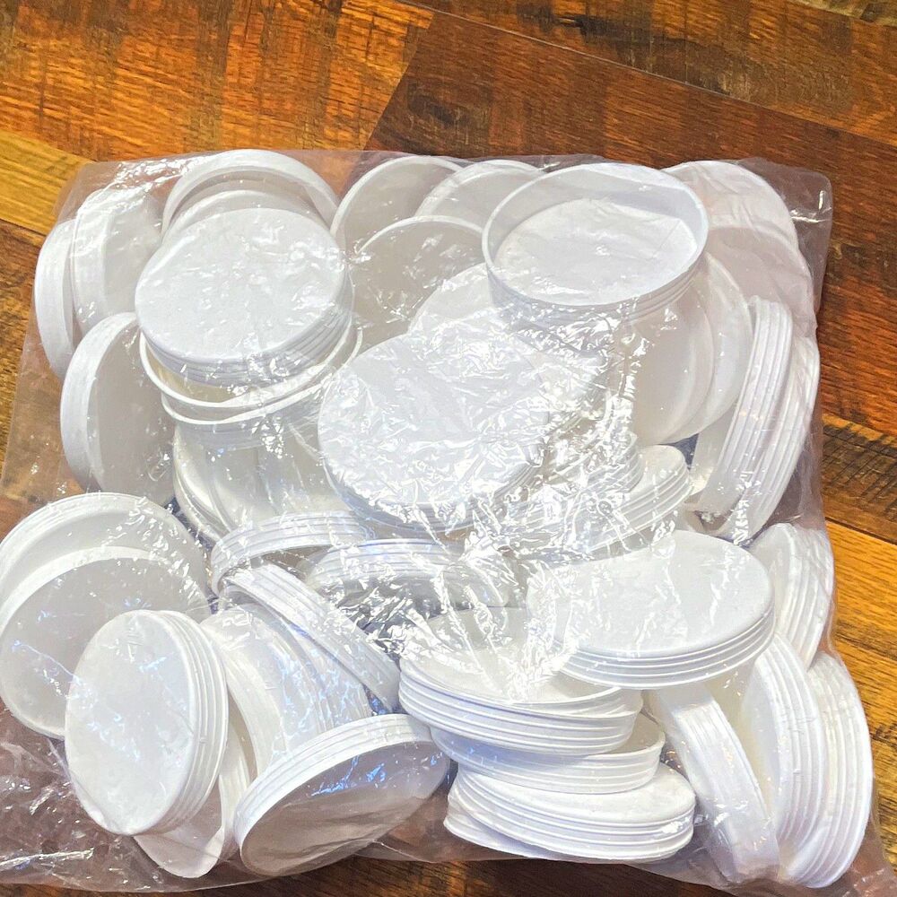 Lot of 80 HDPE Round Disposable Cup Lids, 33 oz Capacity, Lid Only